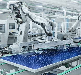 Engineer inspecting manufacturing line